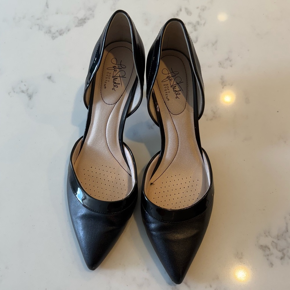 Lifestride Black Leather Pumps Size 11W